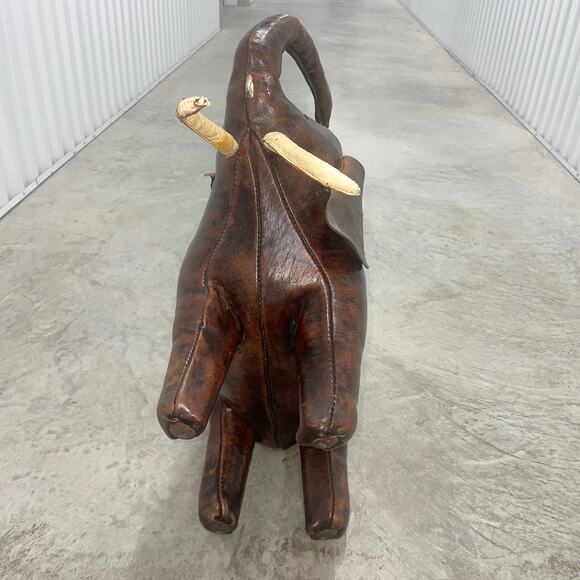 Vintage DIMITRI OMERSA Leather Elephant Abercrombie Fitch Footstool Ottoman RARE - Picture 13 of 16